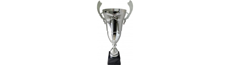 X LARGE TALL SILVER METAL HANDLED TROPHY CUP AVAILABLE IN 3 SIZES